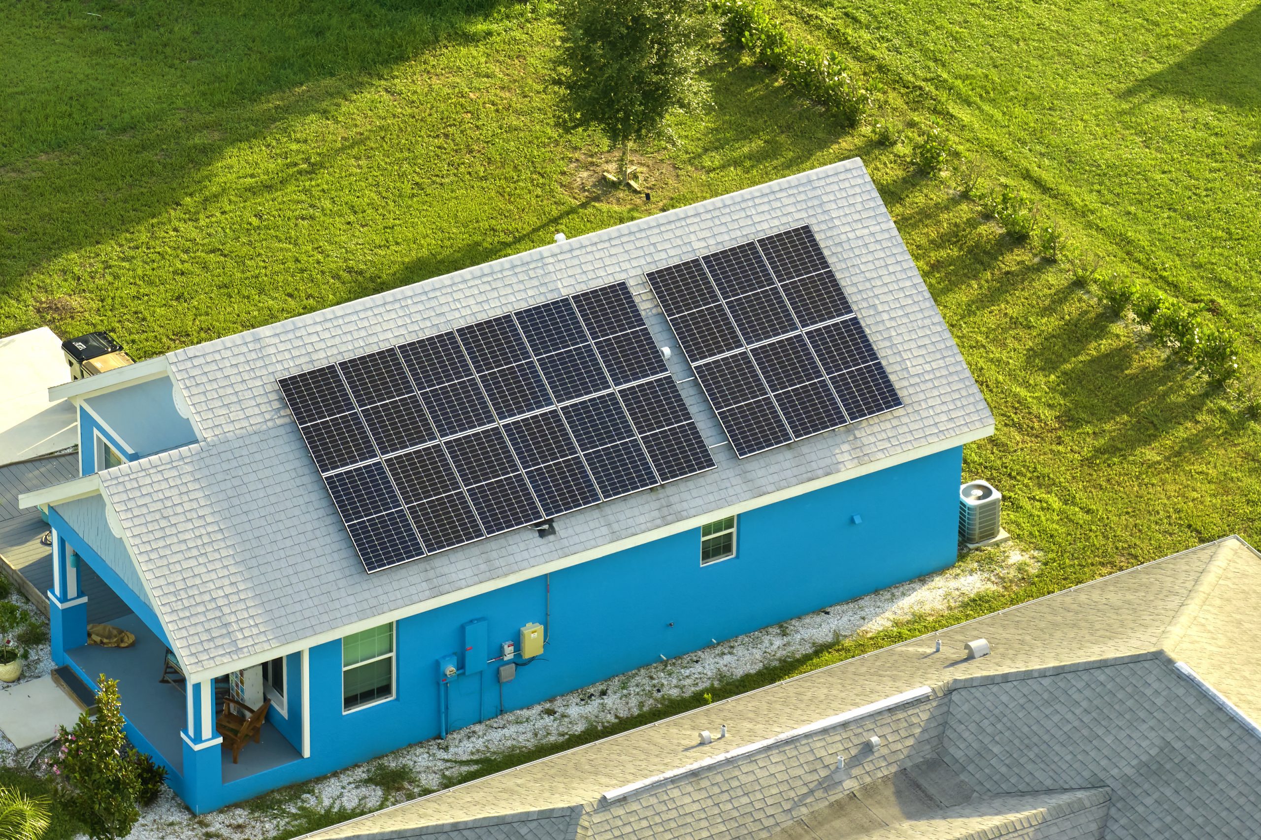 Aerial view building